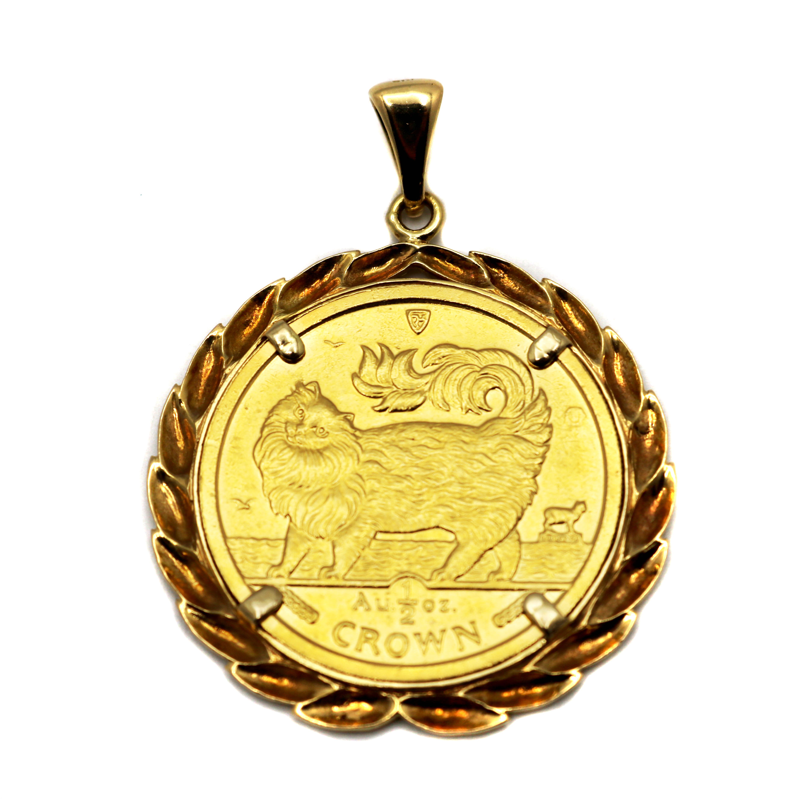 楽天市場】【中古】K18枠 K24 マン島 キャットコイン トップ 1/2oz 約