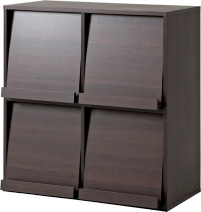 楽天市場】ディスプレイラック 4マス ダークブラウン（81818