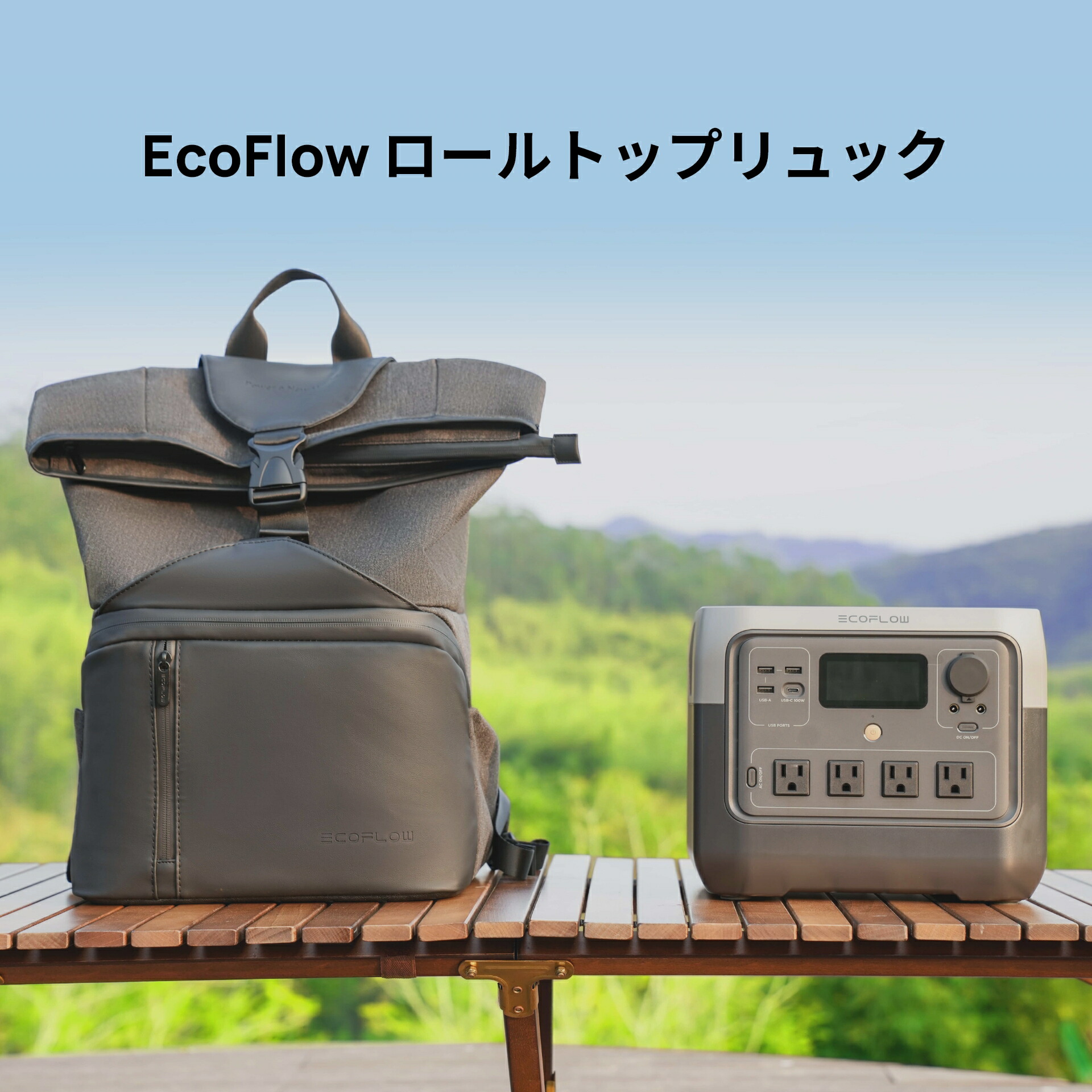 楽天市場】EcoFlow ロールトップリュック ポータブル電源用収納バッグ