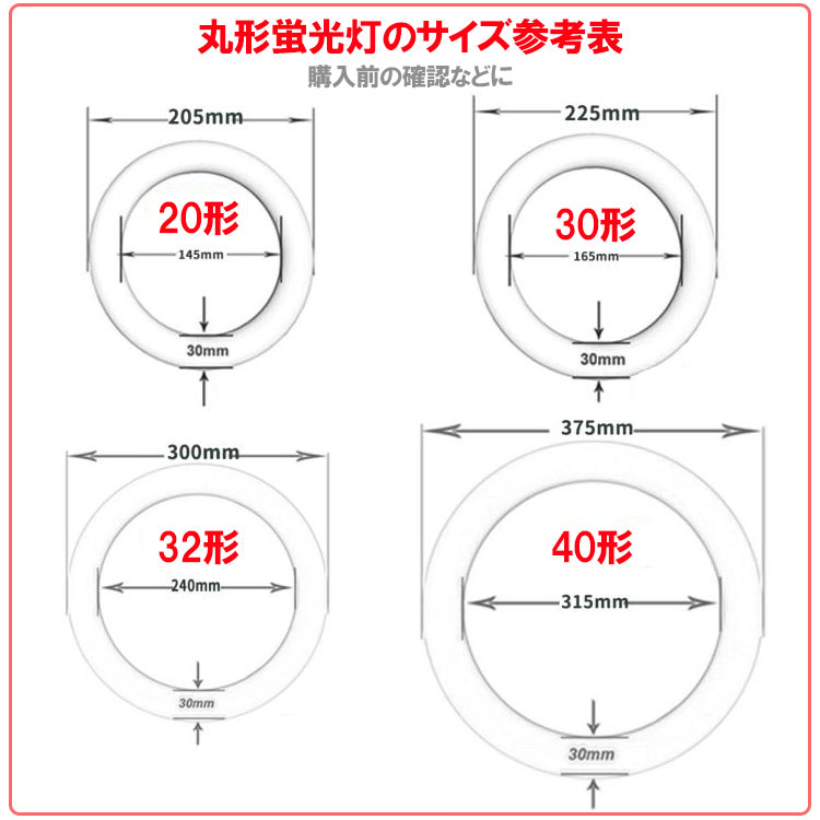 楽天市場】led蛍光灯 丸型 丸形 32w形+40w形セット グロー式工事不要