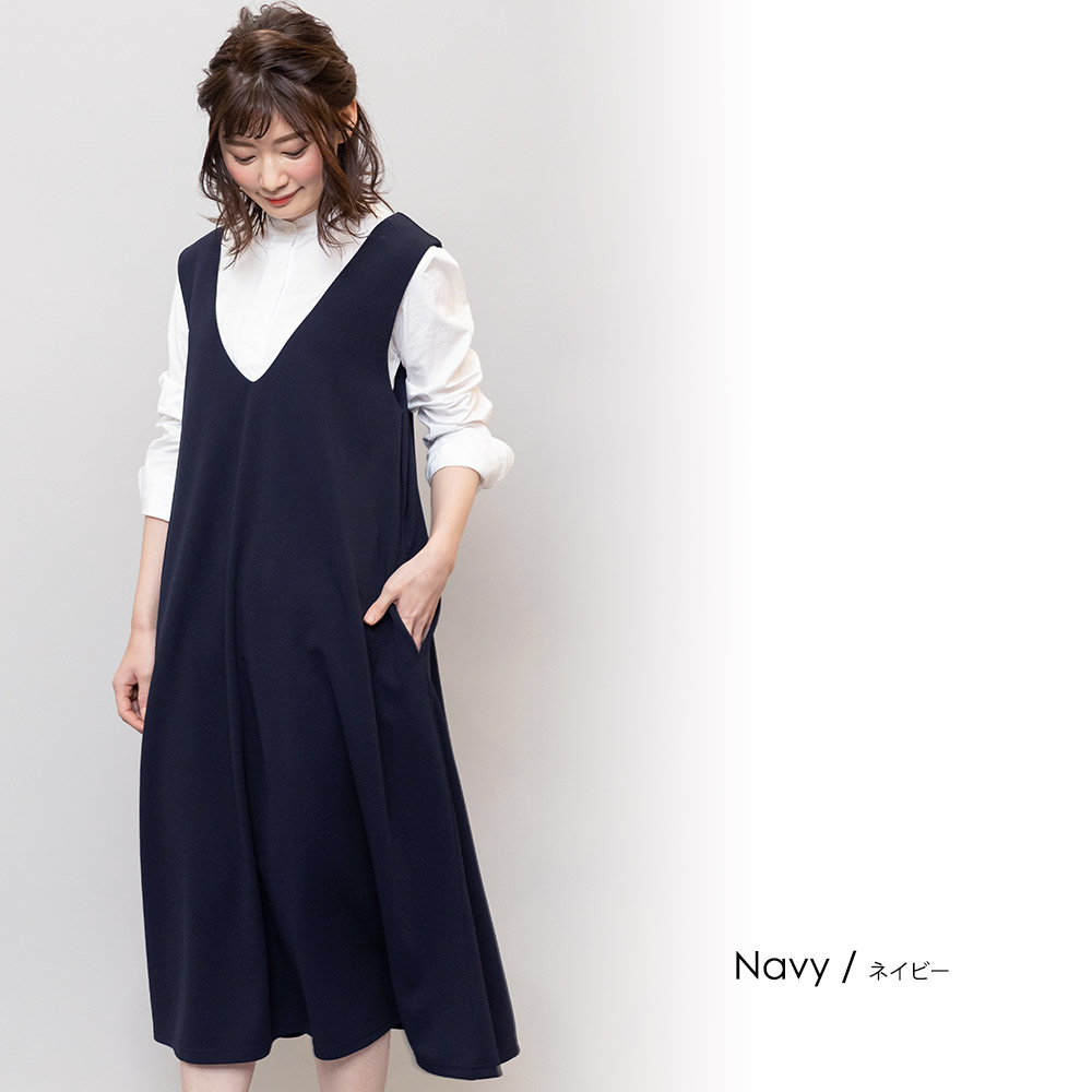 楽天市場】【25%OFFクーポン☆】ジャンパースカート Vネック