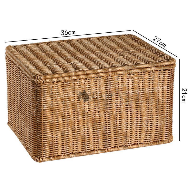 楽天市場】収納ボックス 籐 編みかご 蓋付き 防塵 収納バスケット 収納
