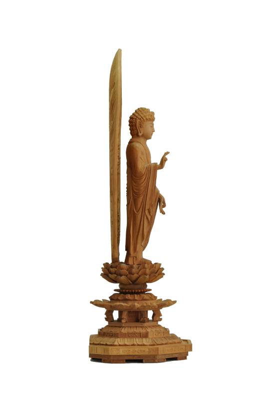 楽天市場】仏像 浄土宗 時宗 阿弥陀如来 立像 白檀材 八角台座 舟型