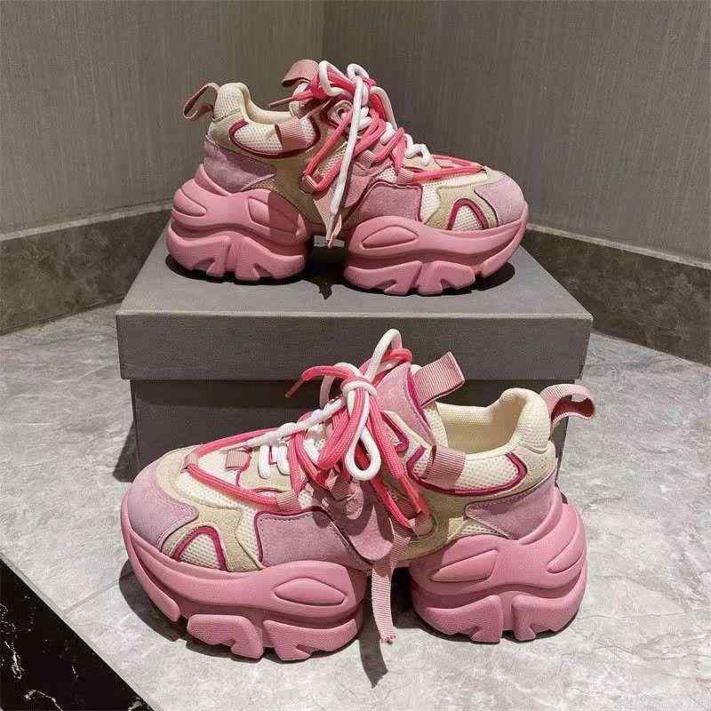楽天市場】スニーカー レディース ピンク 厚底 ゴツい かわいい
