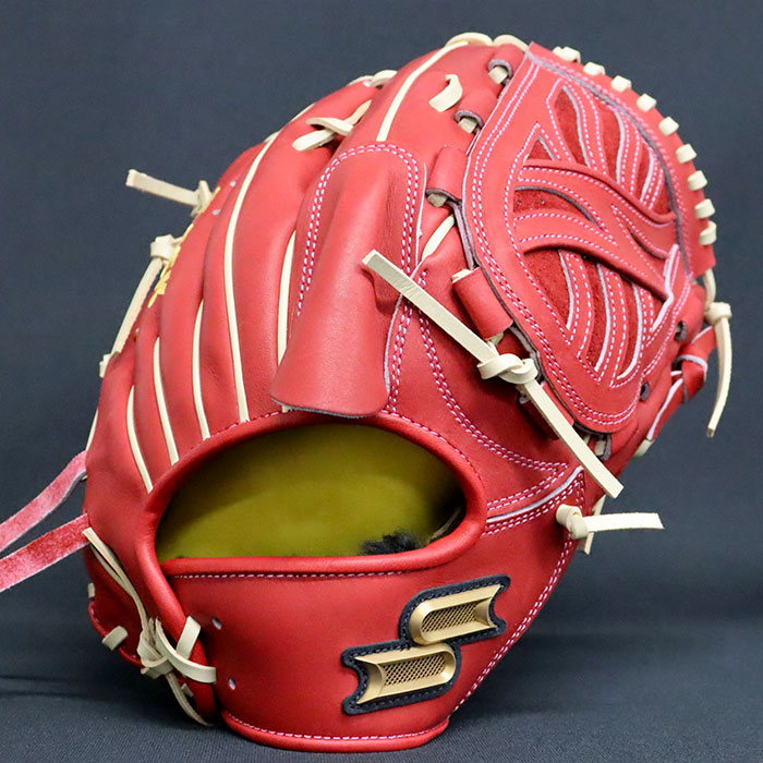 SSKプロエッジ 軟式グローブ ベージュ/赤 SSKプロエッジ 軟式グローブ