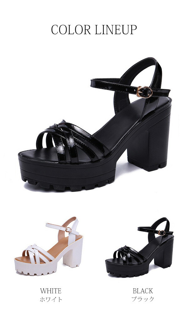 楽天市場】12サイズ サンダル 厚底 太ヒール ベルト 春夏 大きいサイズ