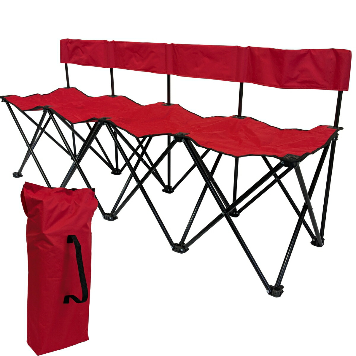 楽天市場】みんなのベンチ 4人掛け 折りたたみ 組立 不要 背もたれ 青