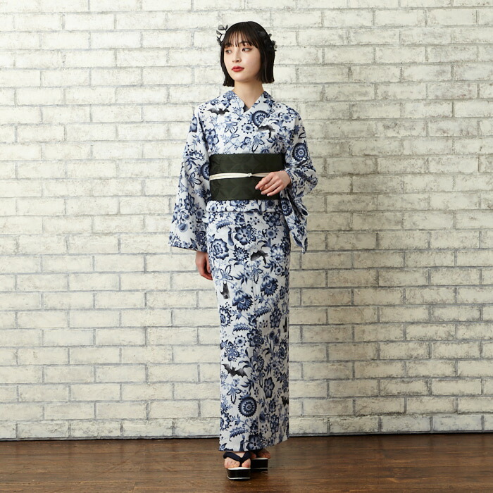 楽天市場】浴衣単品「 更紗蝙蝠 」公式 ふりふ 日本製 洗える ゆかた