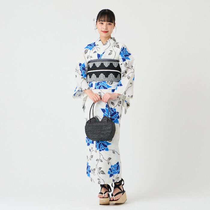 楽天市場】浴衣単品「 NaturalFurifu 青薔薇 」公式 ふりふ ゆかた