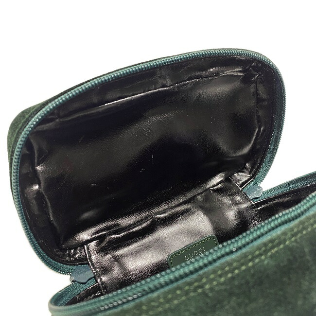 楽天市場】【送料無料】 グッチ バニティ バッグ グリーン シルバー