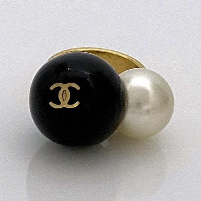 楽天市場】【送料無料】 シャネル パール リング ゴールド ホワイト