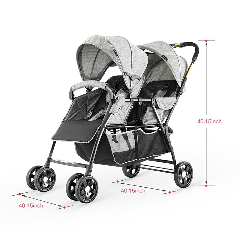 楽天市場】besrey 二人乗り ベビーカー 縦型 ベビーカー 2人乗り