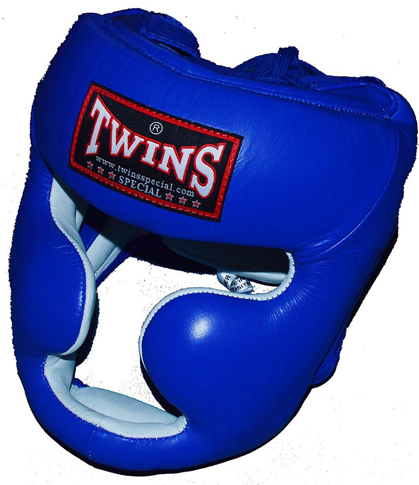 楽天市場】TWINSツインズ 本革製ヘッドギア S、M 青 / キッズサイズ