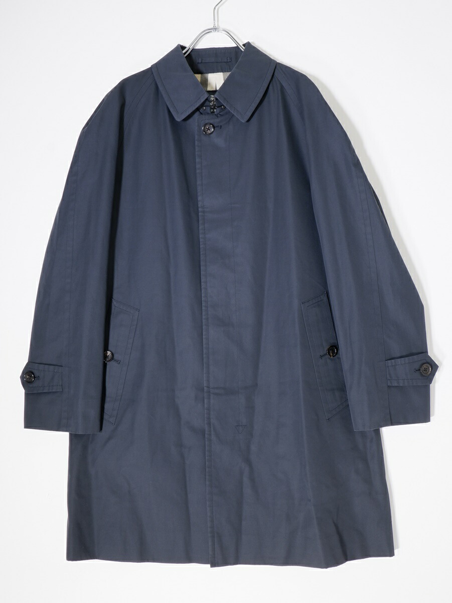 楽天市場】バーバリー ステンカラーコート ネイビーの通販