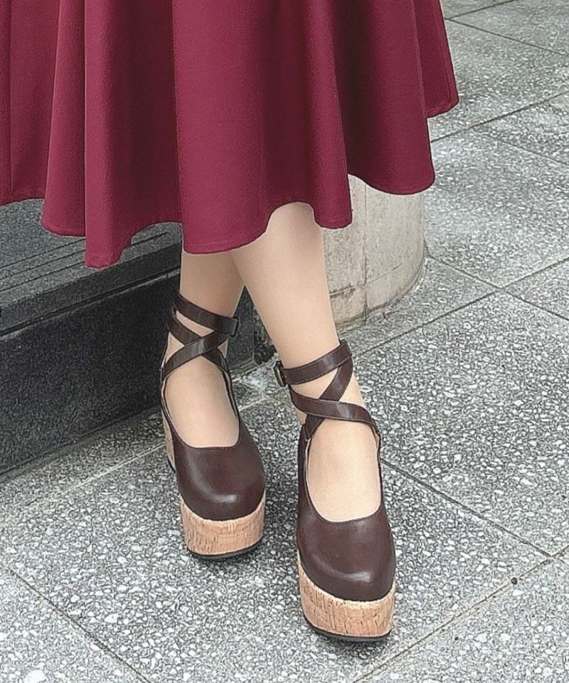 楽天市場】【P5倍】レディース パンプス クロス ストラップ 厚底