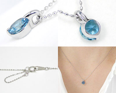 楽天市場】サンタマリア アクアマリン ネックレス K18WG 18k 18金