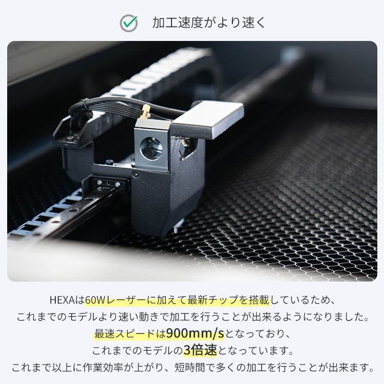 楽天市場】HEXA 60W CO2レーザー加工機｜FLUX カット 彫刻 レーザー
