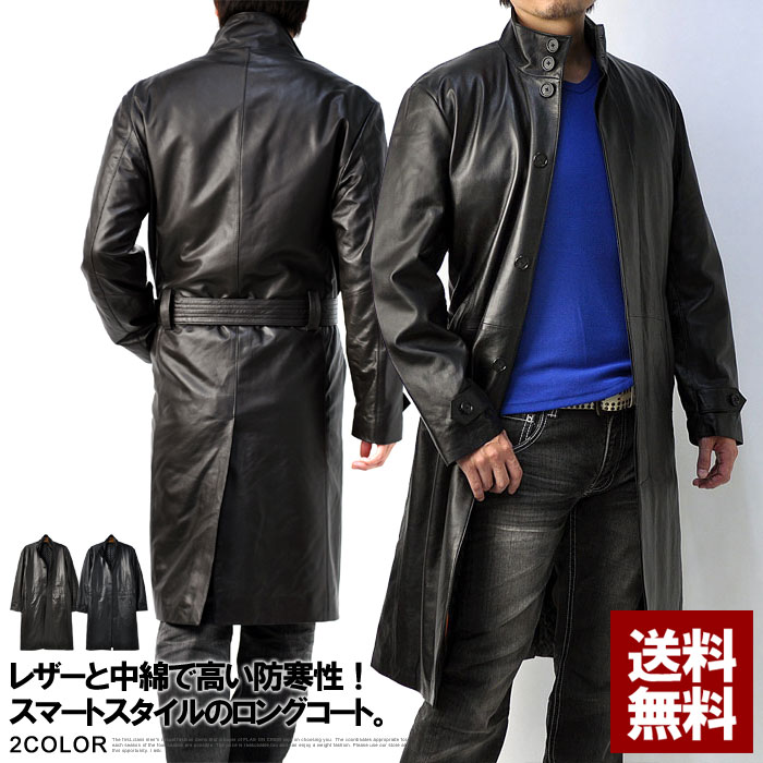 楽天市場】レザーコート メンズ アウター 羊本革 コート ラムレザー