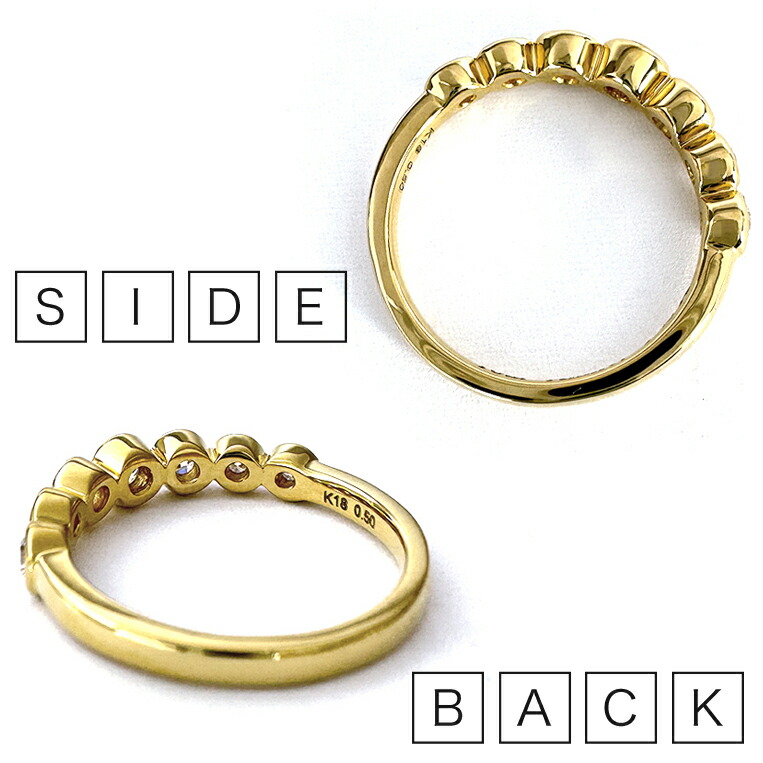 楽天市場】ハーフエタニティリング K18 ダイヤモンド 0.5ct ［Bague05