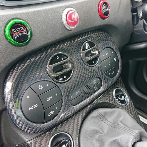 楽天市場】KOSHI ABARTH 500/595 カーボンダッシュボードボタントリム