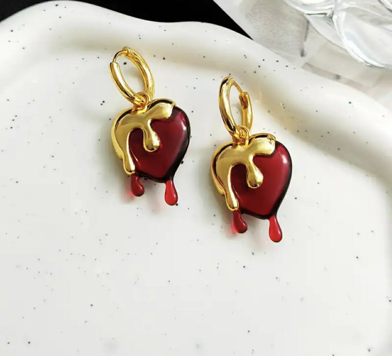 楽天市場】【1個】とろけるハートリングピアス 大きめ パンク ゴールド