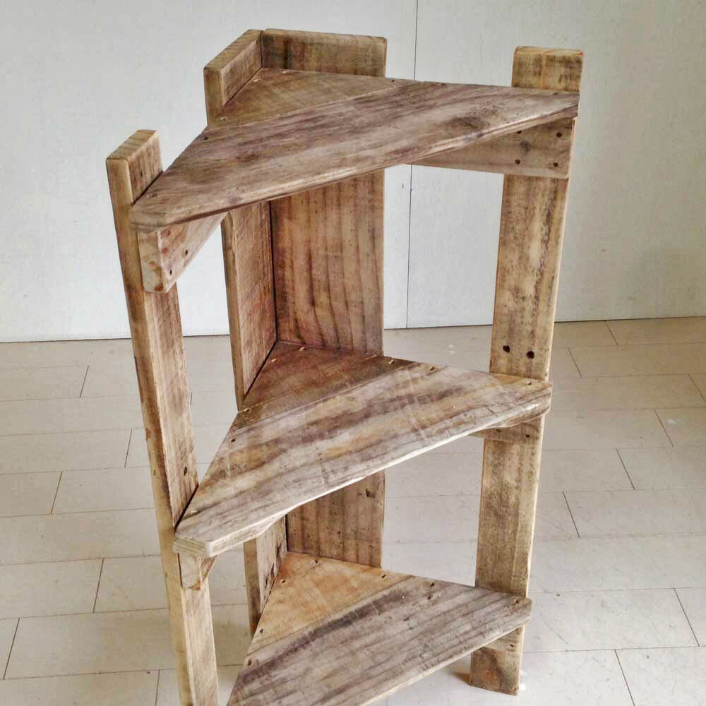 楽天市場】cafemoku コーナーシェルフ 3段 コーナーラック 木製 棚