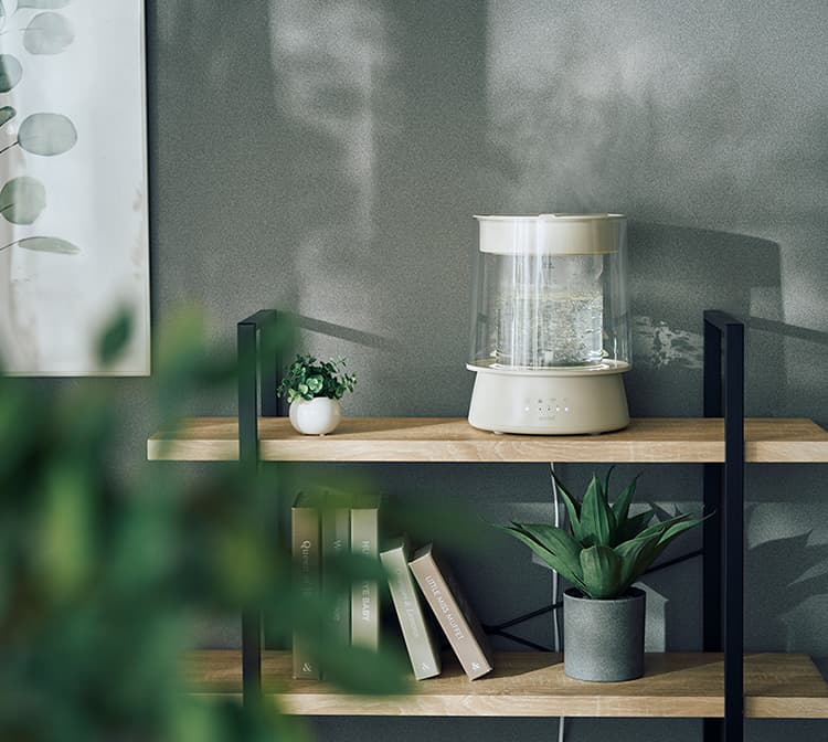 楽天市場】QUADS ガラススチーム加湿器 GLASS（グラス）｜加熱式