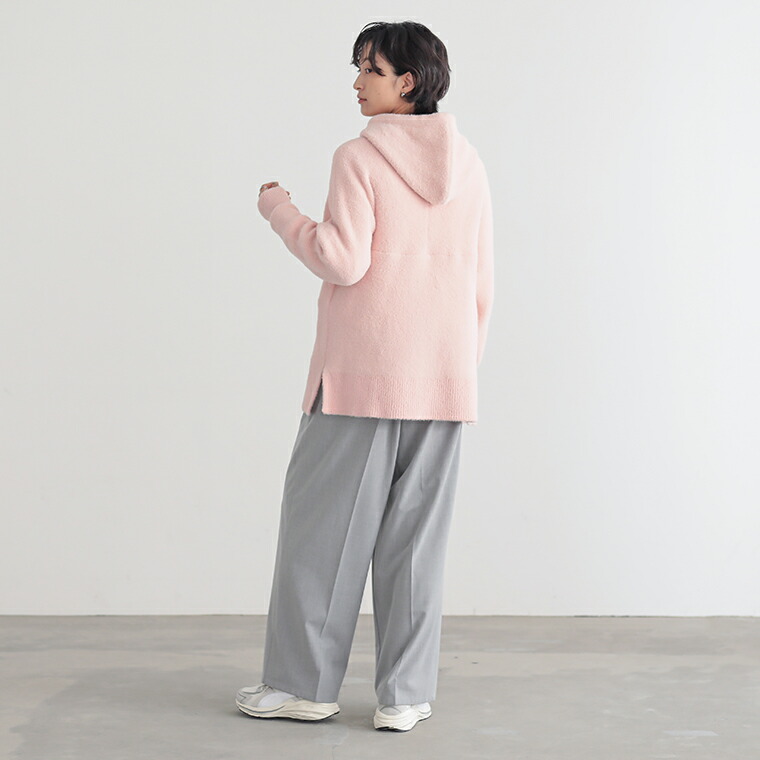 楽天市場】フェザー ニットパーカー ふんわり フーディ ニット