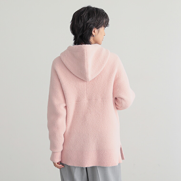 楽天市場】フェザー ニットパーカー ふんわり フーディ ニット