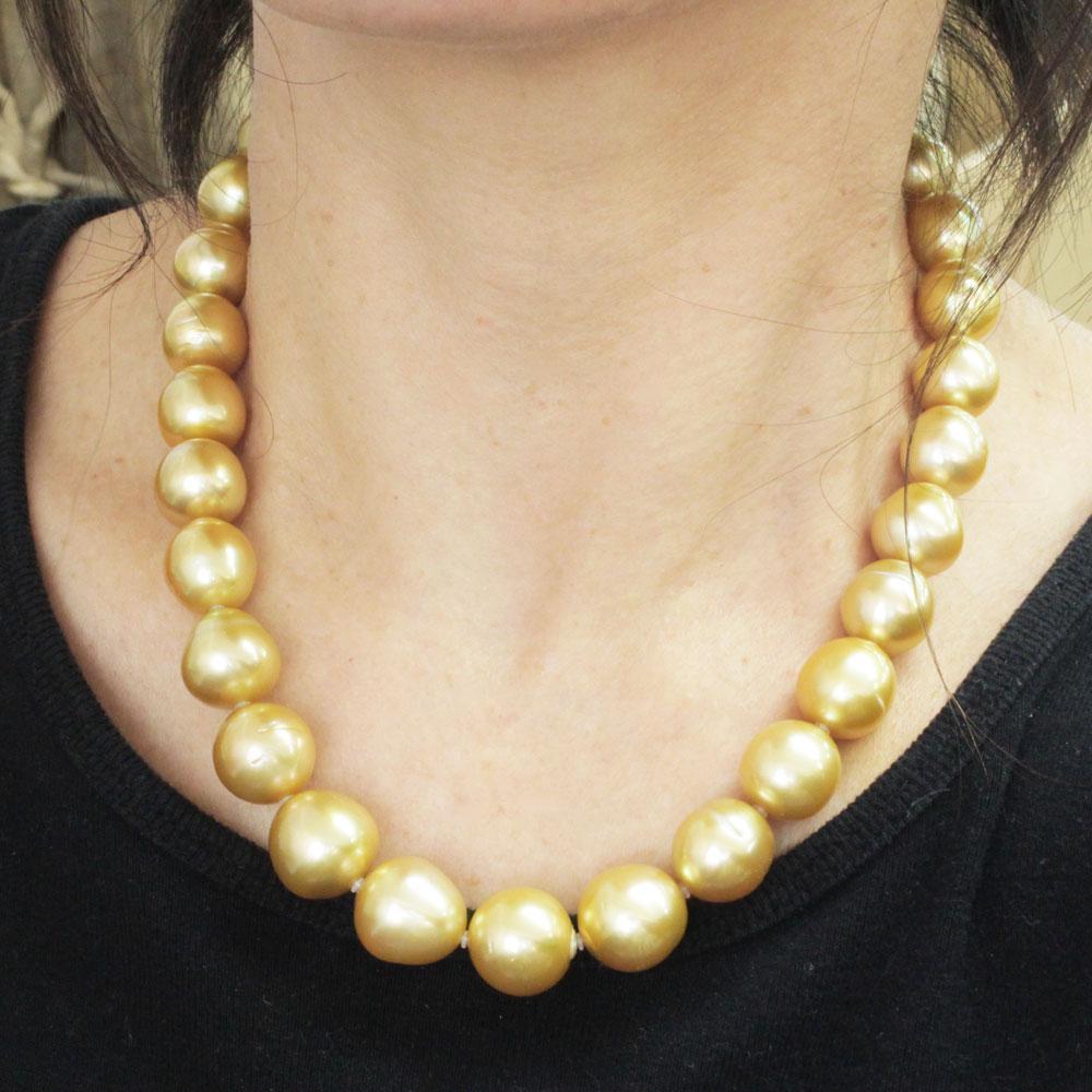 楽天市場】【鑑別書付】天然最高級金色！ 大粒 13〜15mm 南洋