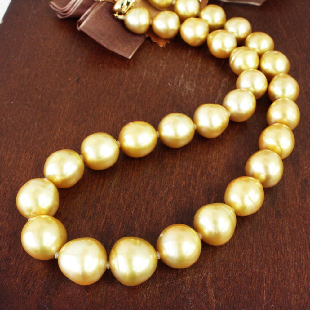 楽天市場】【鑑別書付】天然最高級金色！ 大粒 13〜15mm 南洋