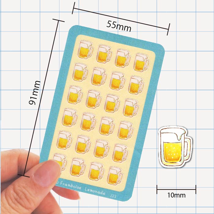楽天市場】[16223]ビール【ミニミニセレクト】手帳シール : Framboise