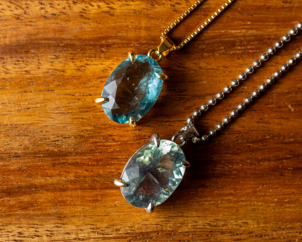 楽天市場】選べる 天然 AAA ブルー グリーン フローライト オーバル