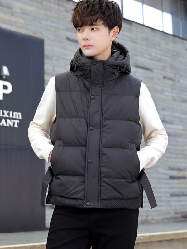 楽天市場】ダウンベスト メンズ フード付き 秋冬 厚手 暖かい 防寒