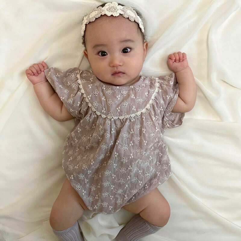 楽天市場】半袖レースロンパース ベビーロンパース 赤ちゃん 海外