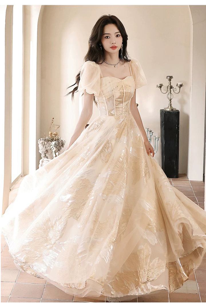 楽天市場】ドレス ウェディングドレス クリームイエロー パフスリーブ