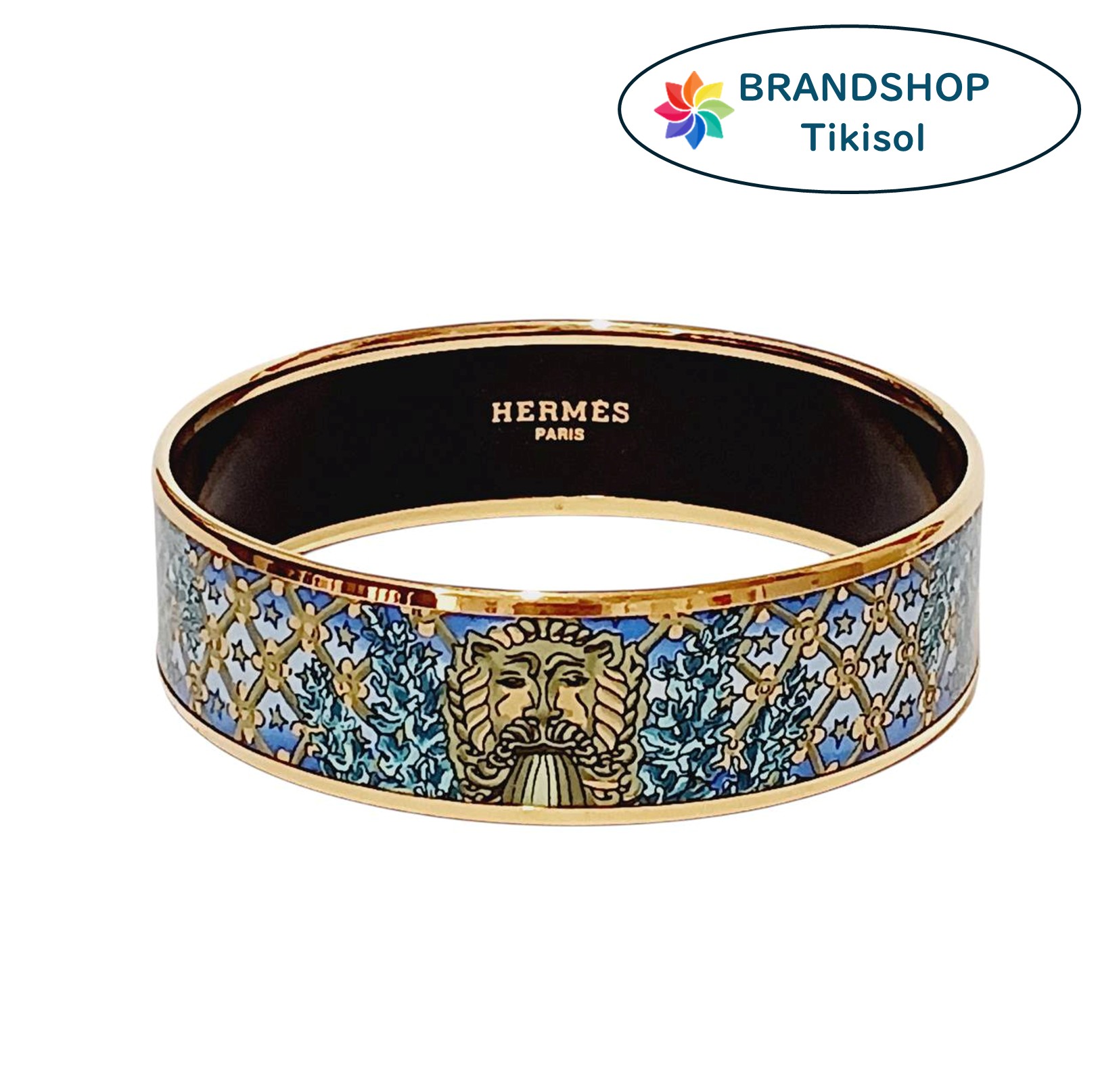 楽天市場】エルメス HERMES バングル エマイユ ゴールドxネイビーx