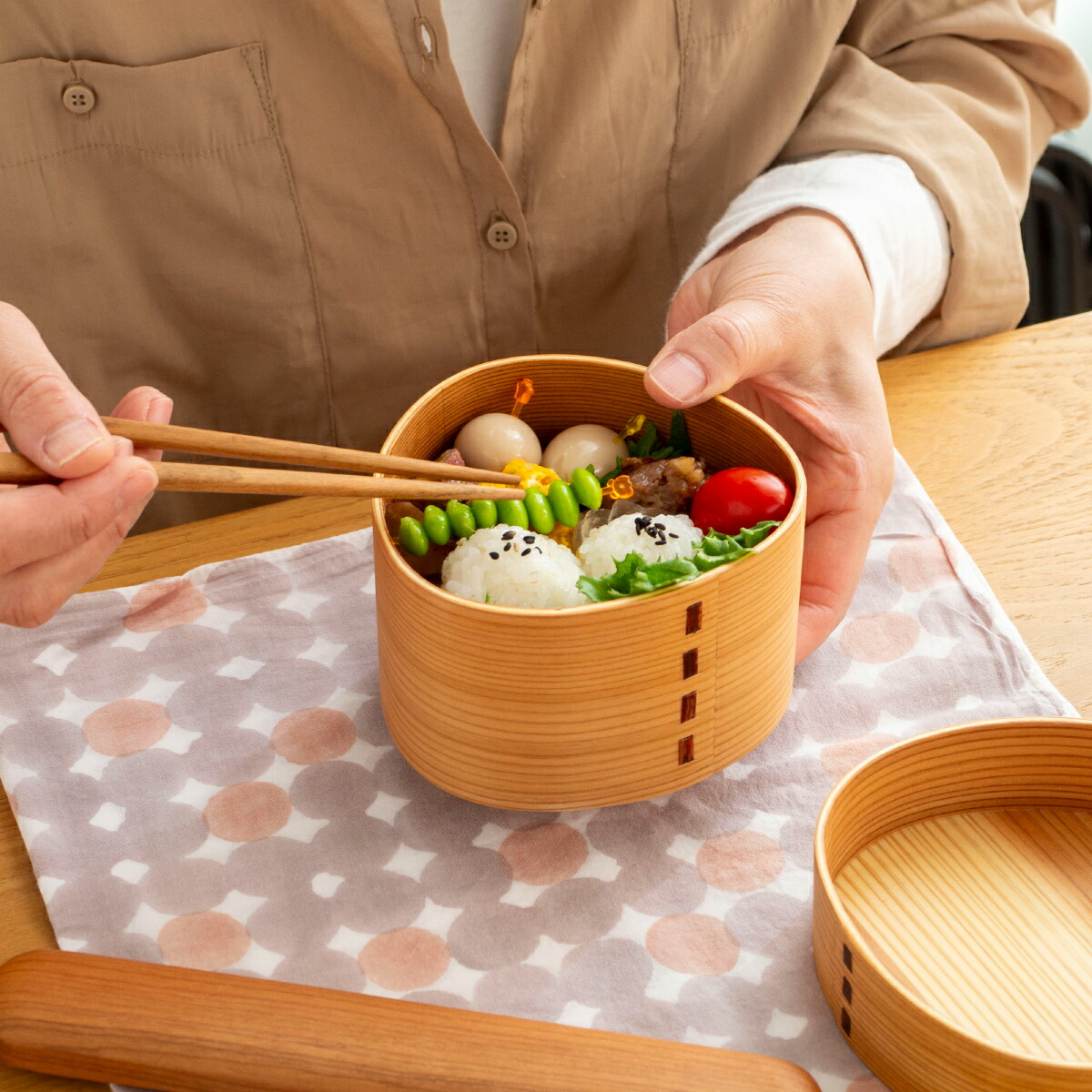 楽天市場】めんぱ さんかく 曲げわっぱ弁当箱 三角 1段 500ml かぶせ蓋