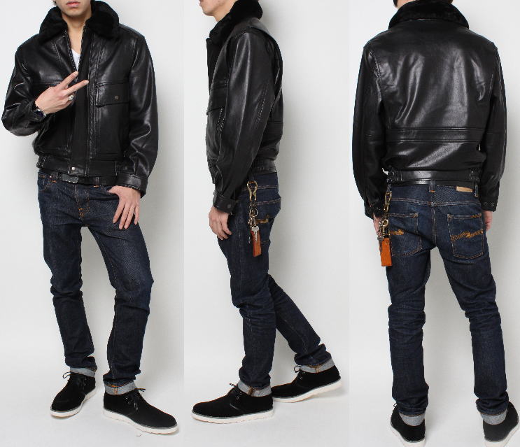 楽天市場】革ジャン ボンバー メンズ ラム 本革 ボマージャケット