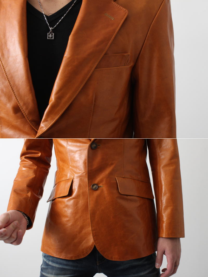 楽天市場】日本製 革ジャン 本革 ホースレザー テーラード メンズ 2B