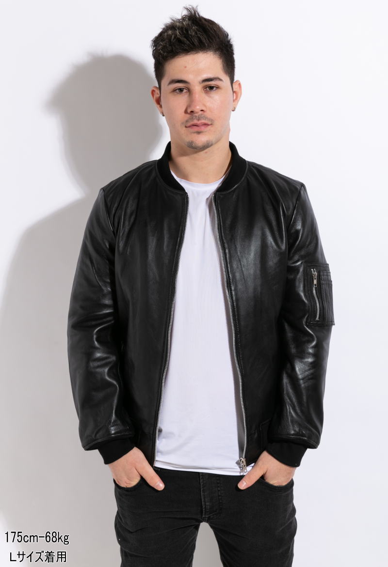 楽天市場】革ジャン メンズ MA-1 ミリタリー フライトジャケット