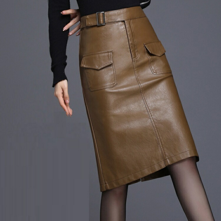 楽天市場】送料無料 レザースカート ひざ丈 レディース タイトスカート