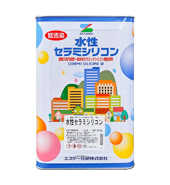 楽天市場】エスケー化研 水性セラミシリコン 各ツヤ 日塗工 淡彩色 16K