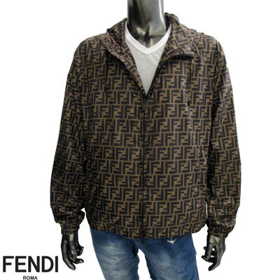 楽天市場】フェンディ FENDI FF総柄ロゴ・フード付きジャケット ジップ