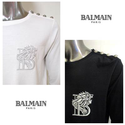 楽天市場】バルマン BALMAIN メンズ トップス ロンT 長袖 ロゴ 2color