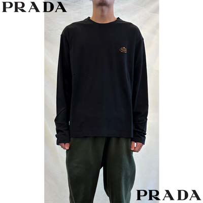 楽天市場】PRADA プラダ ロンT 長袖Tシャツ メンズ ロングTシャツ