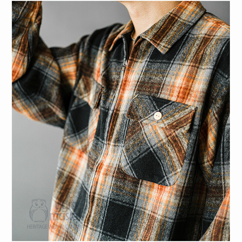 楽天市場】gym master 公式 ヘビーチェックネルZIPシャツシャツ