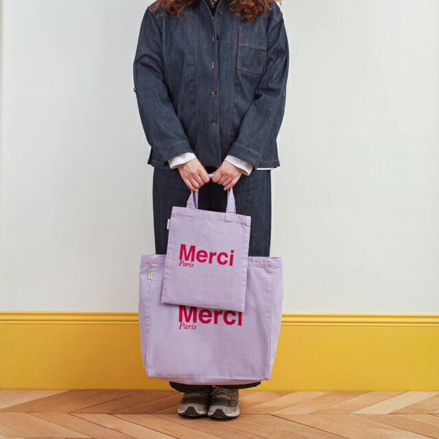 楽天市場】日本未発売【パリ直輸入】Merci cotton Tote Bag - Lavande