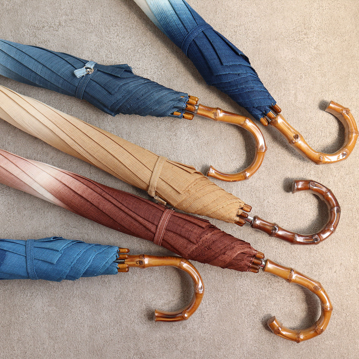 楽天市場】日傘 長傘 麻 日本製 藍染 茶染め 柿渋染 竹 バンブー