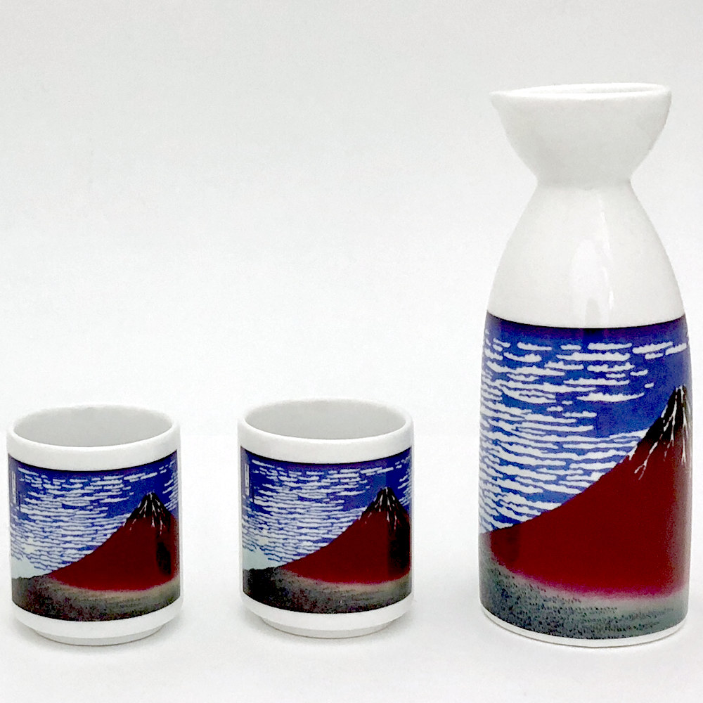 楽天市場】浮世絵版画 葛飾北斎 赤富士 酒器 とっくり・おちょこセット